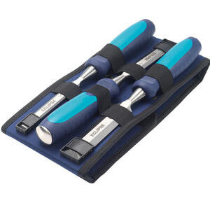 Eclipse three piece Wood Chisels set in a canvas wallet